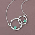 Genuine Emerald Infinity Pendant Necklace by Fine Color Jewels
