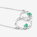 Genuine Emerald Infinity Pendant Necklace by Fine Color Jewels