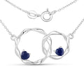Genuine Blue Sapphire Infinity Pendant by Fine Color Jewels