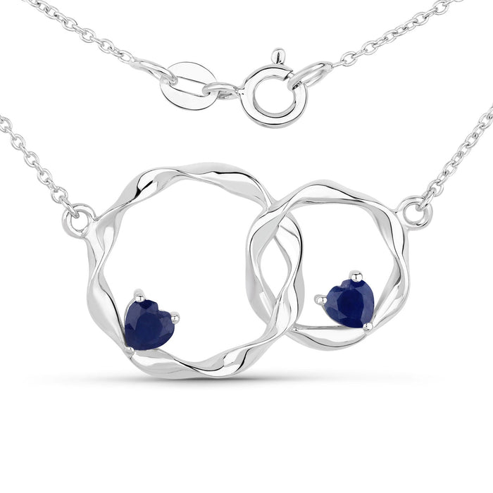 Genuine Blue Sapphire Infinity Pendant by Fine Color Jewels