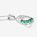 Genuine Heart Shape Emerald Necklace by Fine Color Jewels