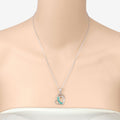 Genuine Heart Shape Emerald Necklace by Fine Color Jewels