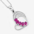 Genuine Ruby Heart Shape Pendant Necklace by Fine Color Jewels