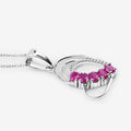 Genuine Ruby Heart Shape Pendant Necklace by Fine Color Jewels
