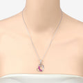 Genuine Ruby Heart Shape Pendant Necklace by Fine Color Jewels