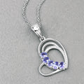 Genuine Tanzanite Heart Pendant Necklace by Fine Color Jewels