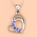 Genuine Tanzanite Heart Pendant Necklace by Fine Color Jewels