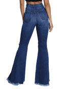 {P1755} Blue Denim Distressed Flare Leg Jeans by The House of Stylez