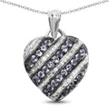 1.30 Carat Genuine Tanzanite and White Topaz .925 Sterling Silver Pendant by Bids.com