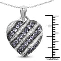 1.30 Carat Genuine Tanzanite and White Topaz .925 Sterling Silver Pendant by Bids.com