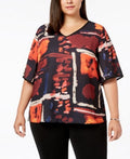 Joseph a. Womens Plus Print Back-Tie Blouse by Vanessa Jane