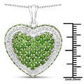 Genuine Chrome Diopside Heart Necklace by Fine Color Jewels