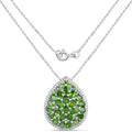 4.65 Carat Genuine Chrome Diopside .925 Sterling Silver Pendant by Avera Group