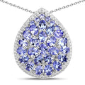 4.16 Carat Genuine Tanzanite .925 Sterling Silver Pendant by Avera Group