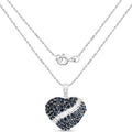 Genuine Blue Heart Sapphire Necklace by Fine Color Jewels