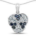 2.73 Carat Genuine Blue Sapphire and Aquamarine .925 Sterling Silver Pendant by Bids.com