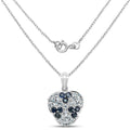 2.73 Carat Genuine Blue Sapphire and Aquamarine .925 Sterling Silver Pendant by Bids.com