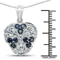 2.73 Carat Genuine Blue Sapphire and Aquamarine .925 Sterling Silver Pendant by Bids.com