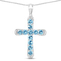 3.85 Carat Genuine Blue Topaz .925 Sterling Silver Pendant by Bids.com