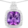 Genuine Purple Amethyst Bold Necklace by Fine Color Jewels