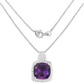 Genuine Purple Amethyst Bold Necklace by Fine Color Jewels