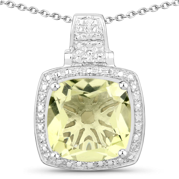 Genuine Lemon Quartz Necklace by Fine Color Jewels