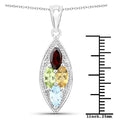 2.35 Carat Genuine Multi Stones .925 Sterling Silver Pendant by Bids.com