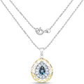 18K Yellow Gold Plate 4.44 Carat Genuine London Blue Topaz & Blue Topaz .925 Sterling Silver Pendant by Avera Group