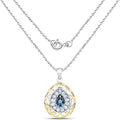18K Yellow Gold Plated 4.44 Carat Genuine London Blue Topaz and Blue Topaz .925 Sterling Silver Pendant by Bids.com