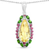 Genuine Yellow Citrine Drop Pendant Necklace