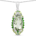 Genuine Green Amethyst Necklace by Fine Color Jewels