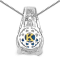 4.94 Carat Genuine Swiss Blue Topaz, Blue Diamond & White Diamond .925 Sterling Silver Pendant by Bids.com