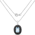 6.70 Carat Genuine Blue Topaz and Black Spinel .925 Sterling Silver Pendant by Bids.com