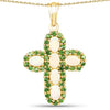 3.11 Ct Oval White Ethiopian Opal Halo Cross Cocktail Pendant Necklace