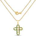 14K Yellow Gold Plated 3.11 Carat Genuine Ethiopian Opal and Chrome Diopside .925 Sterling Silver Pendant by Bids.com