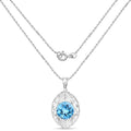 7.50 Ct Round Swiss Blue Topaz Prong Silver Solitaire Pendant Necklace by Fine Color Jewels