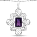 7.80 Carat Genuine Amethyst .925 Sterling Silver Pendant by Bids.com