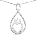 0.34 Carat Genuine White Diamond .925 Sterling Silver Pendant by Avera Group