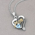 0.52 Ct Heart Swiss Blue Topaz Prong Silver Mom Pendant Necklace by Fine Color Jewels