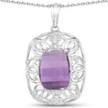 7.30 Carat Genuine Amethyst .925 Sterling Silver Pendant by Bids.com