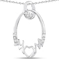 0.14 Carat Genuine White Diamond .925 Sterling Silver Pendant by Avera Group