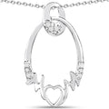 0.14 Carat Genuine White Diamond .925 Sterling Silver Pendant by Bids.com
