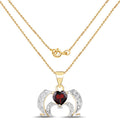 14K Yellow Gold Plated 1.05 Carat Genuine Garnet and White Topaz .925 Sterling Silver Pendant by Bids.com