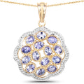14K Yellow Gold Plated 2.38 Carat Genuine Tanzanite .925 Sterling Silver Pendant by Avera Group