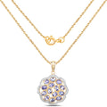 14K Yellow Gold Plated 2.38 Carat Genuine Tanzanite .925 Sterling Silver Pendant by Avera Group