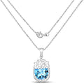 10.90 Carat Genuine Swiss Blue Topaz .925 Sterling Silver Pendant by Avera Group
