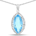 8.22 Carat Genuine Swiss Blue Topaz .925 Sterling Silver Pendant by Bids.com