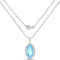 8.22 Carat Genuine Swiss Blue Topaz .925 Sterling Silver Pendant by Bids.com