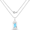 4.57 Carat Genuine Swiss Blue Topaz & White Topaz .925 Sterling Silver Pendant by Bids.com