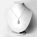 4.57 Carat Genuine Swiss Blue Topaz & White Topaz .925 Sterling Silver Pendant by Bids.com